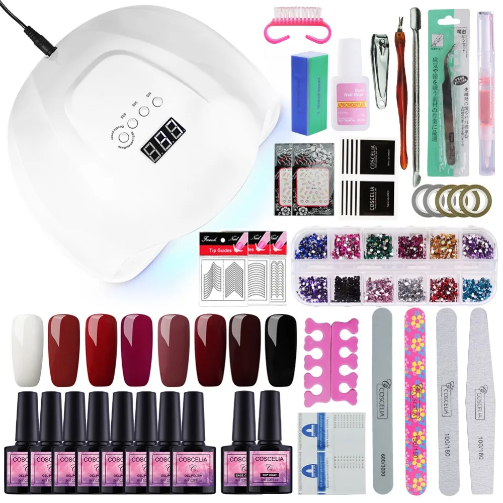 COSCELIA Manicure Set 36W/54W UV LED Lamp Soak Off Nail Gel 4/5/6/8/10pc Nail Polish Nail Art Tools Kit for Manicure Gel Varnish
COSCELIA Manicure Set 36W/54W UV LED Lamp Soak Off Nail Gel 4/5/6/8/10pc Nail Polish Nail Art Tools Kit for Manicure Gel Varnish