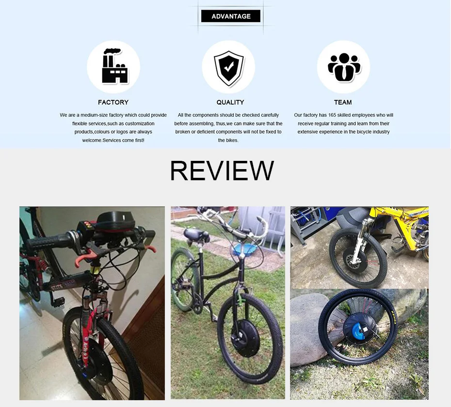 Excellent 36V Front iMortor wheel Electric Bike Conversion Kit with 20" 24" 26" 700C 29" Motor Wheel eBike Electric Bicycle Conversion Kit 1