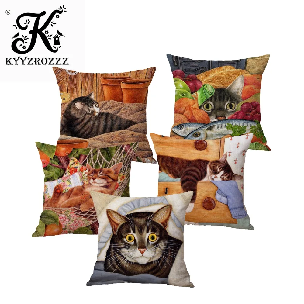 New 45*45cm Cute Cats Cushion Cover Animal Digital Printed Cotton Linen Pillows Home Use Wedding Decorative Pillowcase
New 45*45cm Cute Cats Cushion Cover Animal Digital Printed Cotton Linen Pillows Home Use Wedding Decorative Pillowcase