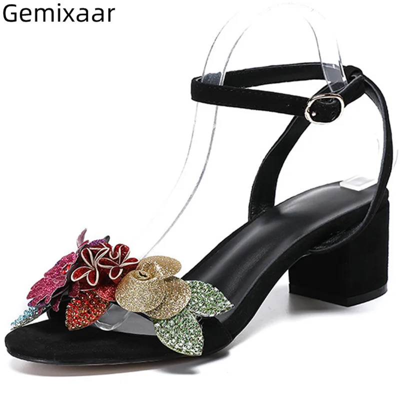 One Strap Decor Flowers Sandals Shoes Women Round Toe Narrow Ankle Buckle Footwear Chunky 5cm Square Heel Sweet Sandals Woman
One Strap Decor Flowers Sandals Shoes Women Round Toe Narrow Ankle Buckle Footwear Chunky 5cm Square Heel Sweet Sandals Woman