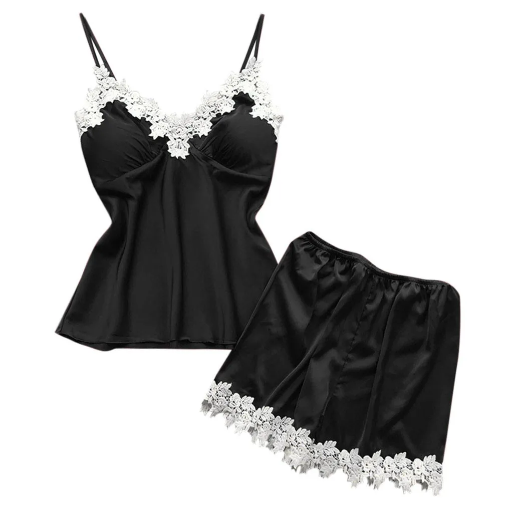 sexy women's lace silk satin pajamas sets free shipping 2019 new design short pants sets V-neck suspenders pijamas sets
sexy women's lace silk satin pajamas sets free shipping 2019 new design short pants sets V-neck suspenders pijamas sets