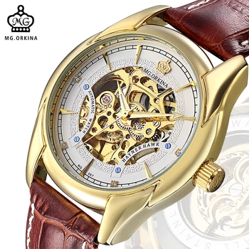MG. ORKINA Mens Watches Top Brand Luxury Golden Case Skeleton Relojes Male Clock Self Winding Mechanical Designer Watches
MG. ORKINA Mens Watches Top Brand Luxury Golden Case Skeleton Relojes Male Clock Self Winding Mechanical Designer Watches