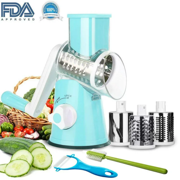 Vegetable Mandoline Slicer Chopper Grater-Speedy Manual Rotary Drum Grater Countertop Food Slicer Fruit Cheese Nut Chopper Cutte
Vegetable Mandoline Slicer Chopper Grater-Speedy Manual Rotary Drum Grater Countertop Food Slicer Fruit Cheese Nut Chopper Cutte