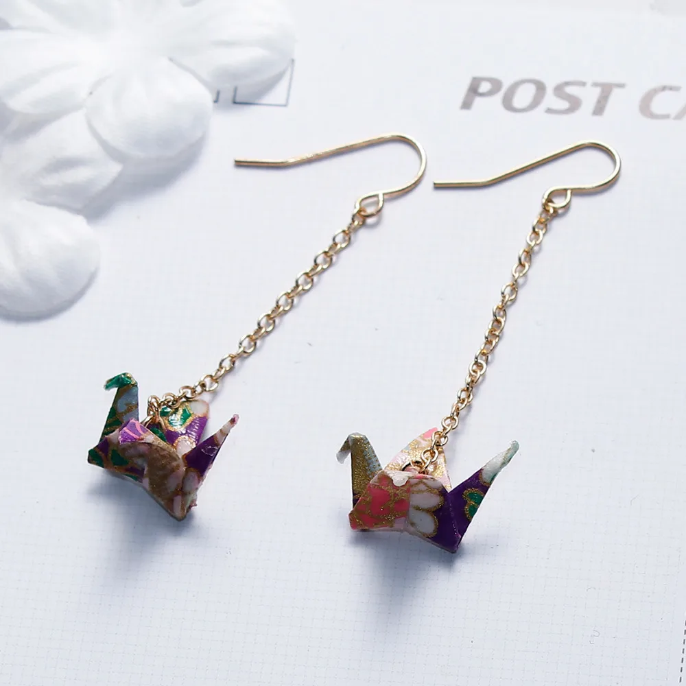 8SEASONS 1 Piece Origami Women Drop Earrings Washi Japanese Paper Crane 61mm(2 3/8") x 19mm( 6/8"), Post/ Wire Size: (20 gauge)
8SEASONS 1 Piece Origami Women Drop Earrings Washi Japanese Paper Crane 61mm(2 3/8") x 19mm( 6/8"), Post/ Wire Size: (20 gauge)