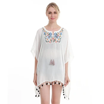 Women Summer Blouses Smock Cover Up Floral Beach Bikini Plage Boho O-Neck Blouse Top Summer Print Tassel Beachwear 2 Colors
Women Summer Blouses Smock Cover Up Floral Beach Bikini Plage Boho O-Neck Blouse Top Summer Print Tassel Beachwear 2 Colors