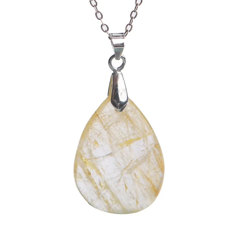 Precious Natural Yellow Gold Rutilated Quartz Crystal Water Drop Gem Stone Pendant Necklace For Women Girls
Precious Natural Yellow Gold Rutilated Quartz Crystal Water Drop Gem Stone Pendant Necklace For Women Girls