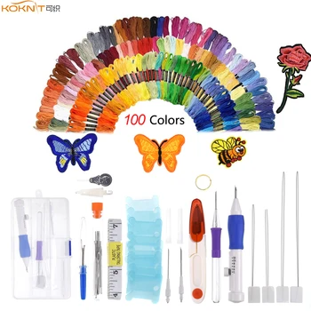 KOKNIT Magic Embroidery Pen Punch Needle Set With 100pcs Threads Embroidery Patterns Needle Kit Craft Tool for Women DIY Sewing
KOKNIT Magic Embroidery Pen Punch Needle Set With 100pcs Threads Embroidery Patterns Needle Kit Craft Tool for Women DIY Sewing
