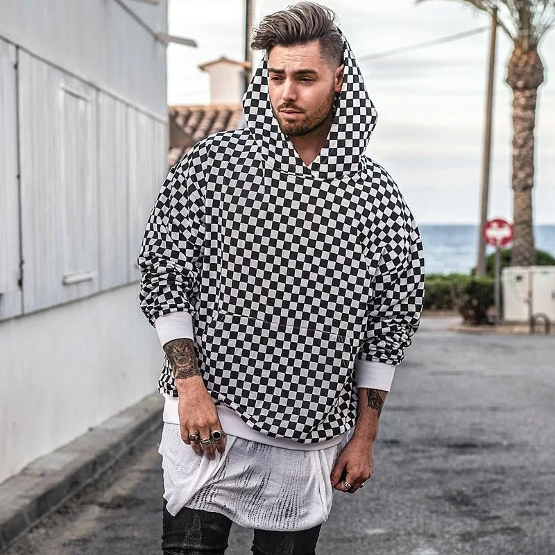2018 new Streetwear same as INS clothes be all-match BF wind loose hip hop chessboard black and white plaidcool hoodie for men
2018 new Streetwear same as INS clothes be all-match BF wind loose hip hop chessboard black and white plaidcool hoodie for men