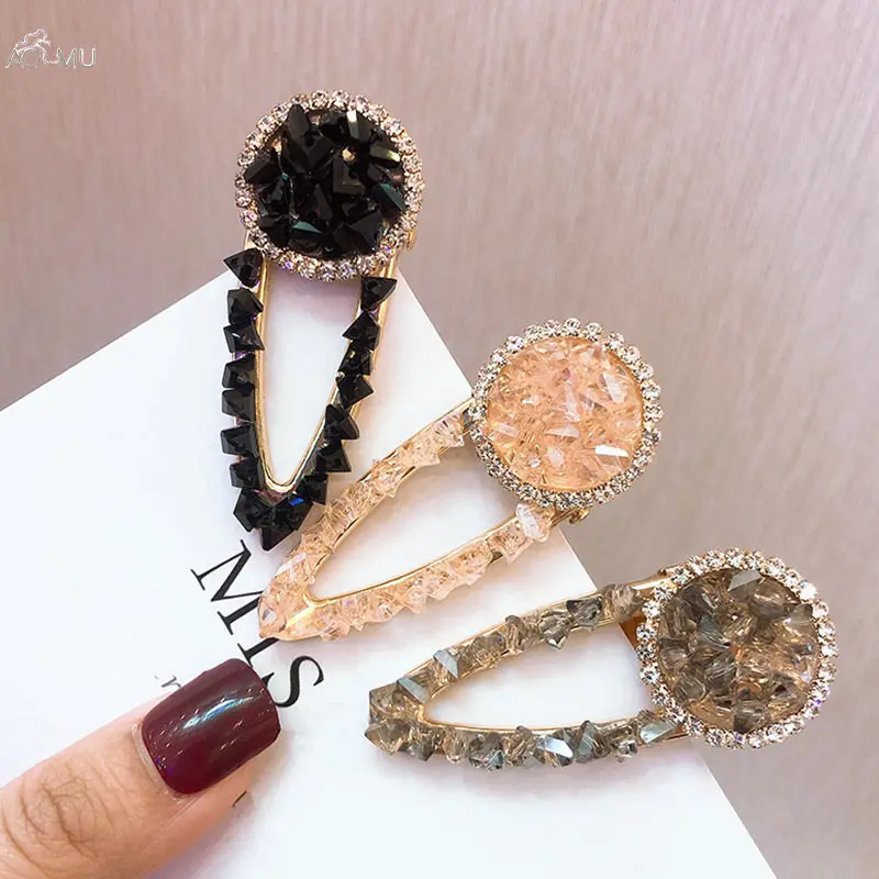 AOMU Korea Fashion Crystal Rhinestones Hairpin Geometric Round Hollow Waterdrop Imitation Pearl Hair Clips Women Hair Accessorie
AOMU Korea Fashion Crystal Rhinestones Hairpin Geometric Round Hollow Waterdrop Imitation Pearl Hair Clips Women Hair Accessorie