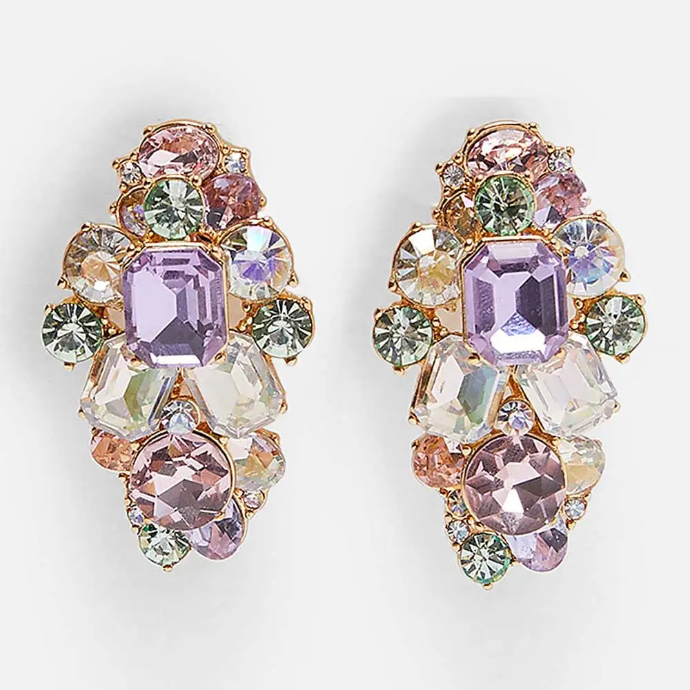 Dvacaman ZA Purple Crystal Flower Drop Earrings Indian Bridal Wedding Statement Jewelry Gold Color Maxi Earrings Rhinestone Gift
Dvacaman ZA Purple Crystal Flower Drop Earrings Indian Bridal Wedding Statement Jewelry Gold Color Maxi Earrings Rhinestone Gift