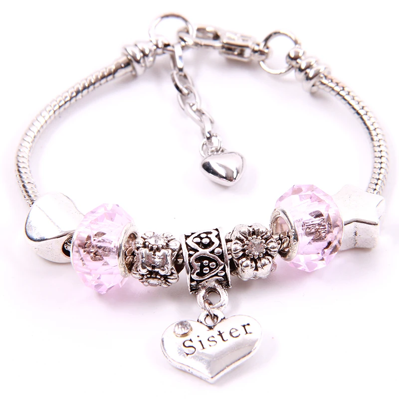 Heart Sister Pan-dora Charms Bff Bracelets Pink Bead Star Bracelet Bangles Women Girls Christmas Jewelry For Best Friend Gifts
Heart Sister Pan-dora Charms Bff Bracelets Pink Bead Star Bracelet Bangles Women Girls Christmas Jewelry For Best Friend Gifts