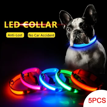 5PCS/Lot USB Charging LED Dog Collar Anti-Lost Safe Glowing Collar For Dogs Puppies Luminous Dog Collars For Animal Pet Products
5PCS/Lot USB Charging LED Dog Collar Anti-Lost Safe Glowing Collar For Dogs Puppies Luminous Dog Collars For Animal Pet Products