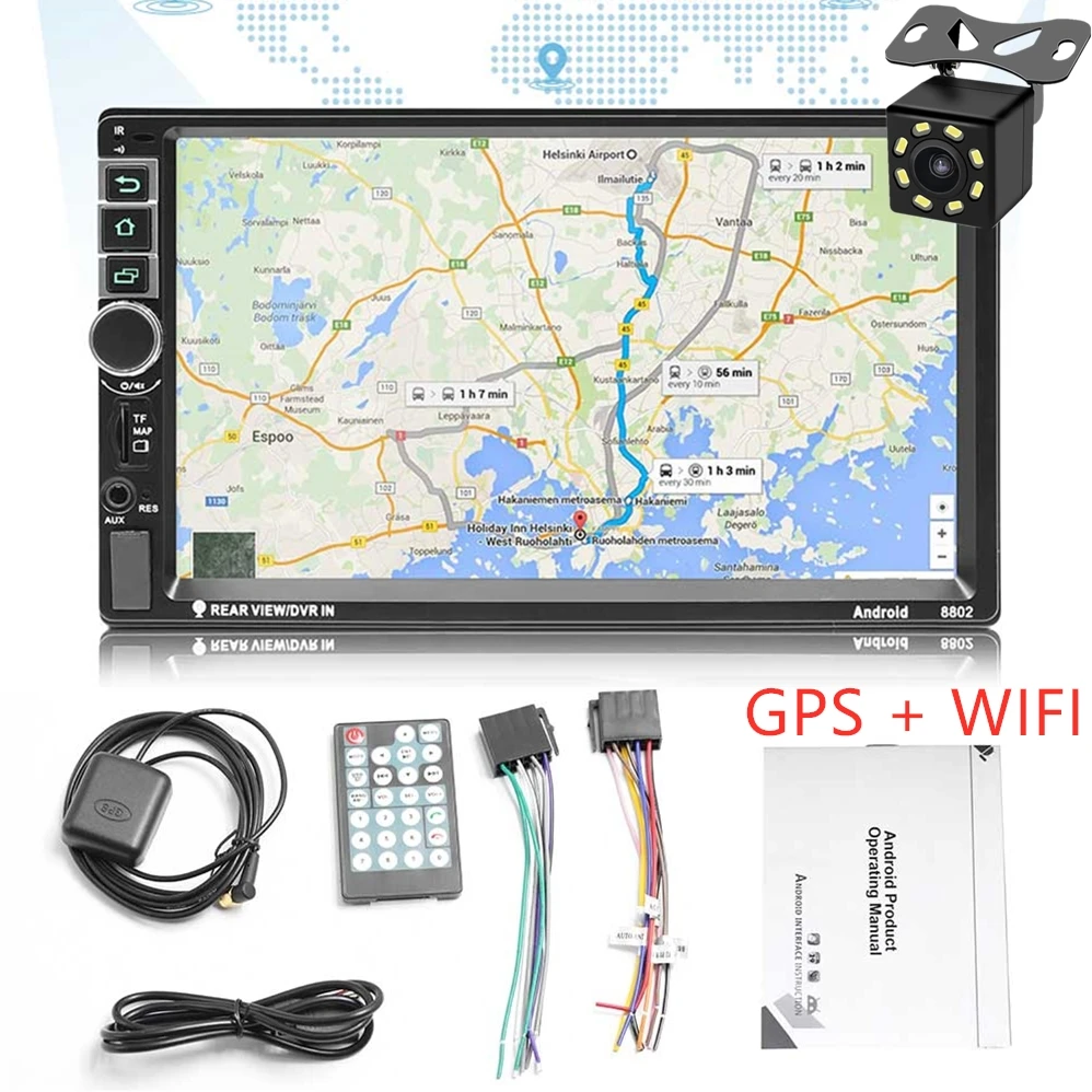Android 2 Din Автомобильный Радио мультимедийный видео плеер gps навигация din 7 "HD
