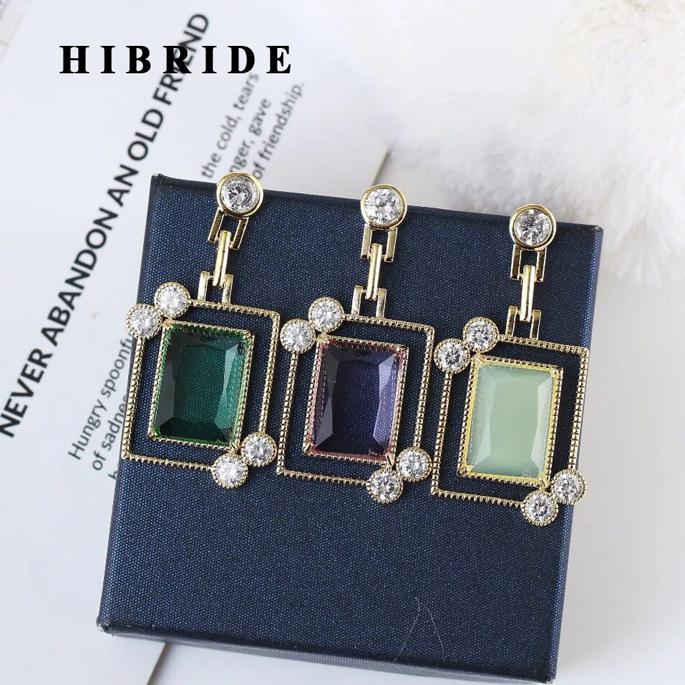 HIBRIDE Shiny AAA Cubic Zirconia Setting Square Shape Drop Earrings Women Fashion Jewelry Party Gift boucle d'oreille E-513
HIBRIDE Shiny AAA Cubic Zirconia Setting Square Shape Drop Earrings Women Fashion Jewelry Party Gift boucle d'oreille E-513