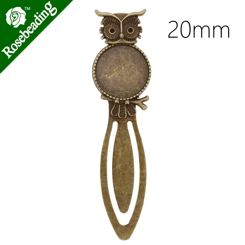 

High Quality Vintage Antiqued Bronze Owl Bookmark with 20mm Round Bezel,length:87mm,10pcs/lot-C4239