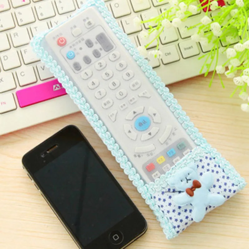 TV Air Conditioning Remote Control Case Cover Bowknot Lace Cover Greaseproof Anti-Dust Bowknot Mini Cover Bags