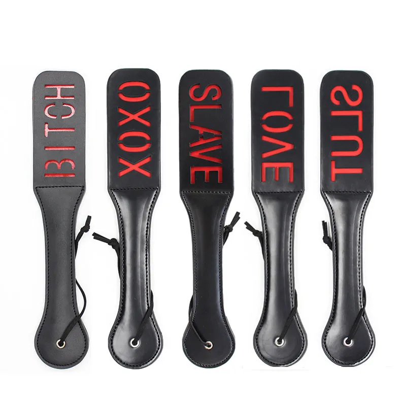 Секс игрушки женские кожаные шлепки Paddle Beat Submissive BDSM надпись любовь секс Для пледа