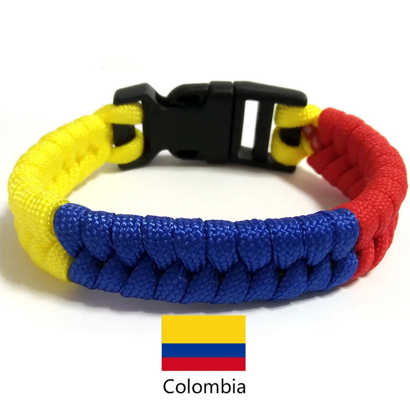 10PC Colombia Ecuador Flag Charm Paracord Survival Bracelet Sports Red Yellow Bracelets & Bangles For Unisex Men Women Jewelry
10PC Colombia Ecuador Flag Charm Paracord Survival Bracelet Sports Red Yellow Bracelets & Bangles For Unisex Men Women Jewelry