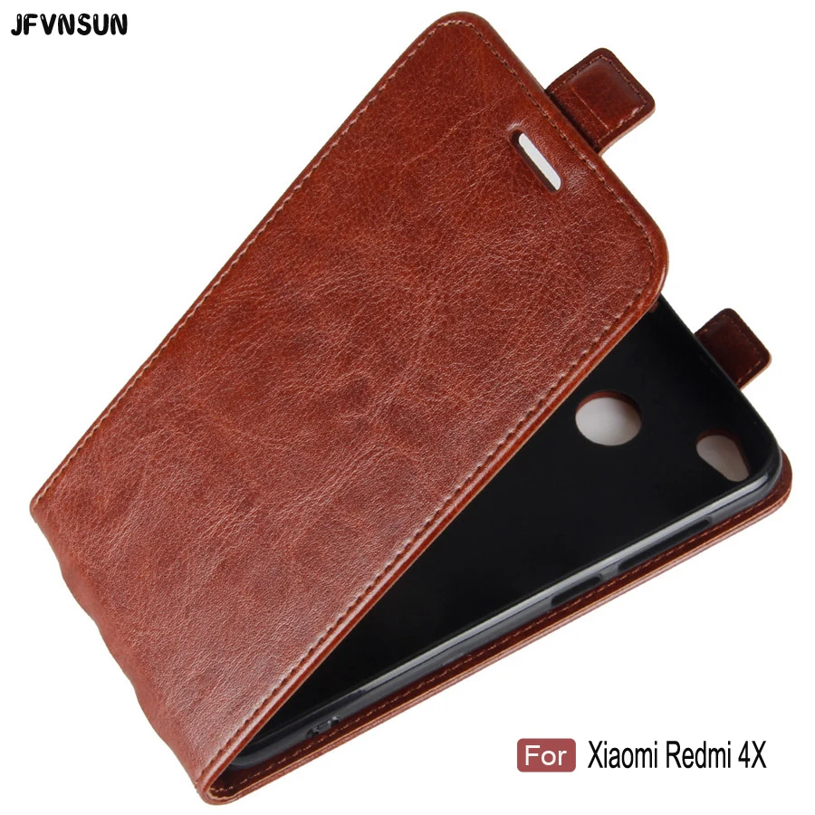 Чехол для Xiaomi Redmi 4X Вертикальный кожаный силиконовый чехол Pro высококачественный