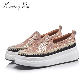 Krazing Pot new sheep suede flat platform loafers sneakers for women round toe slip on fashion girl driving vulcanized shoes L72
Krazing Pot new sheep suede flat platform loafers sneakers for women round toe slip on fashion girl driving vulcanized shoes L72
