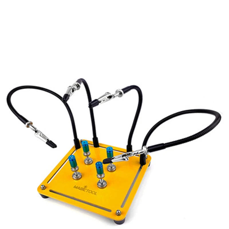 Helping Hands Third Arm Soldering Station For PCB Soldering Tools With 4 Flexible Magnetic Arms with 360 Degree Alligator C
Helping Hands Third Arm Soldering Station For PCB Soldering Tools With 4 Flexible Magnetic Arms with 360 Degree Alligator C