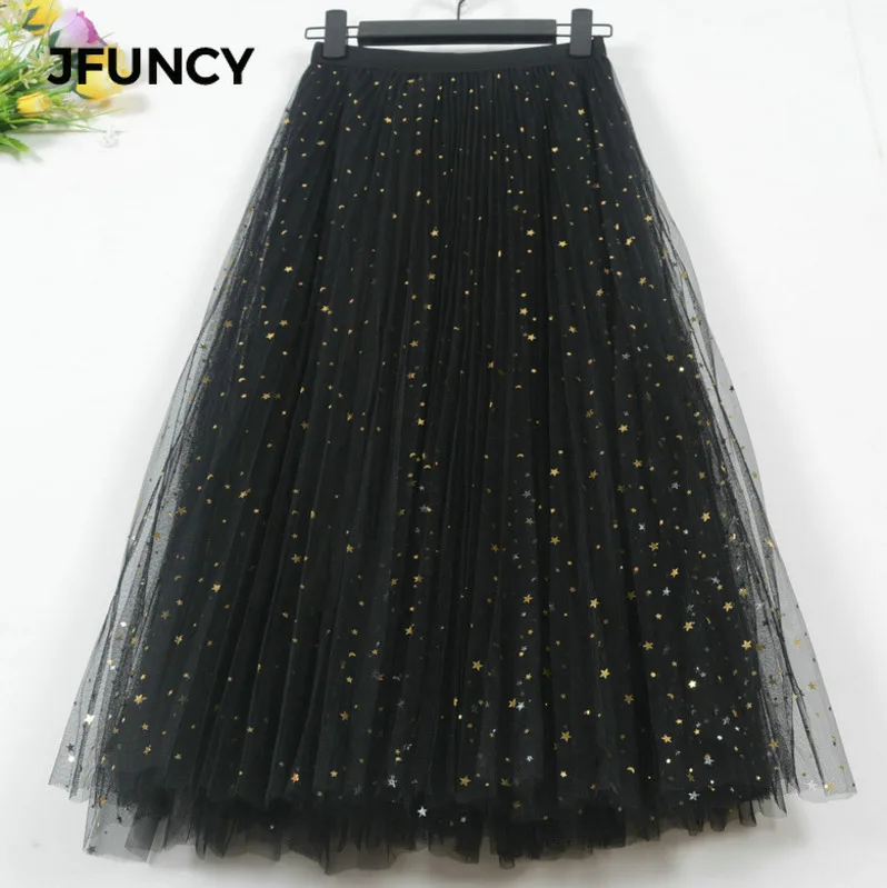 JFUNCY Lace Pleated long Skirts New 2019 Spring Summer Women Casual Chiffon High Waist Female Black Stars Sweet Pleated Skirt
JFUNCY Lace Pleated long Skirts New 2019 Spring Summer Women Casual Chiffon High Waist Female Black Stars Sweet Pleated Skirt