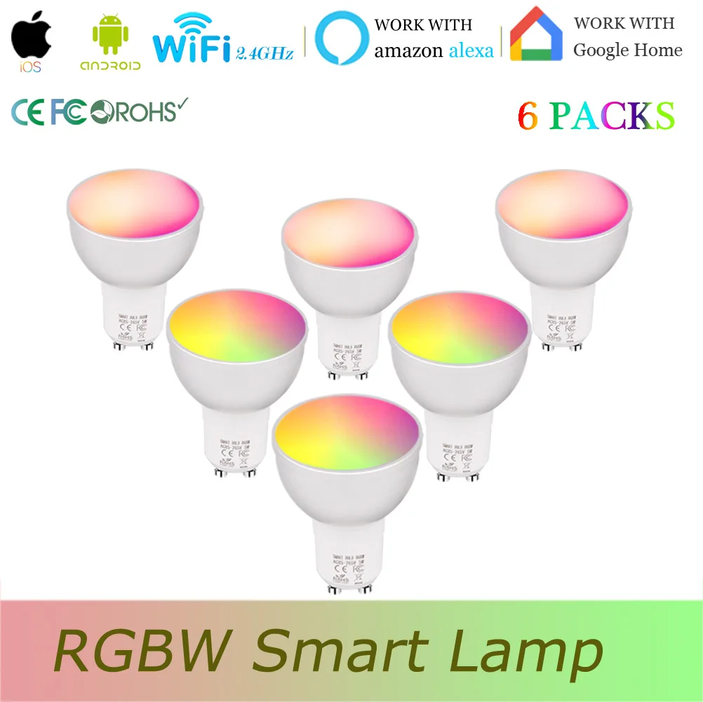 Smart Wifi LED Bulb GU10,RGBW Smart Spotlight , Smart Light Cup,Wifi GU10 Dimmable Work with Alexa/Google Assistant-S(6 Pack)
Smart Wifi LED Bulb GU10,RGBW Smart Spotlight , Smart Light Cup,Wifi GU10 Dimmable Work with Alexa/Google Assistant-S(6 Pack)