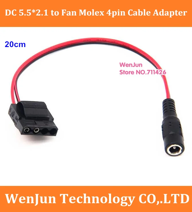 High Quality DC 5.5*2.1 to Fan molex 4 pin Adapter Cable for PC Computer free shipping
High Quality DC 5.5*2.1 to Fan molex 4 pin Adapter Cable for PC Computer free shipping