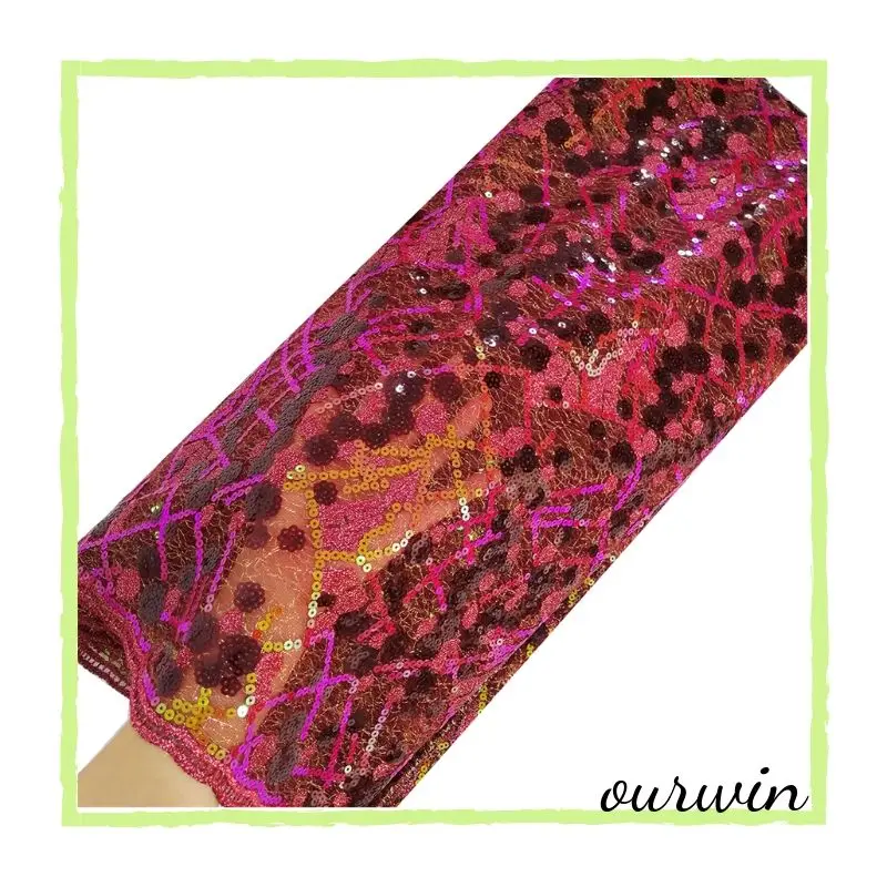 Latest african lace magenta sequence high quality net lace 5 yards/lot french tulle lace fabric 2019 drop shipping
Latest african lace magenta sequence high quality net lace 5 yards/lot french tulle lace fabric 2019 drop shipping