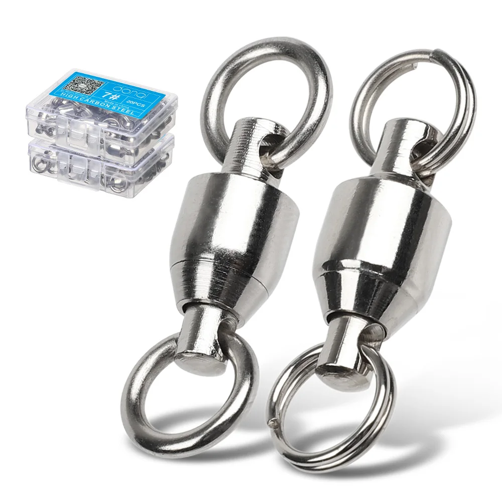 DONQL 10/20/50pcs High Strength Fishing Connector Ball Bearing Rolling Swivel Stainless Steel Solid Ring Fishing Accessories
DONQL 10/20/50pcs High Strength Fishing Connector Ball Bearing Rolling Swivel Stainless Steel Solid Ring Fishing Accessories