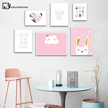 Bunny Cloud Picture Love You to the Moon Nursery Quotes Poster Wall Art Canvas Print Painting Nordic Kids Girls Bedroom Decor
Bunny Cloud Picture Love You to the Moon Nursery Quotes Poster Wall Art Canvas Print Painting Nordic Kids Girls Bedroom Decor