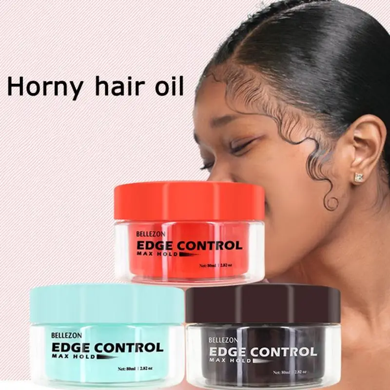 

Hot Hair Oil Wax Cream Edge Control Comb Hair Styling Cream Broken Hair Finishing Anti-Frizz Hair Fixative Gel for Men Female