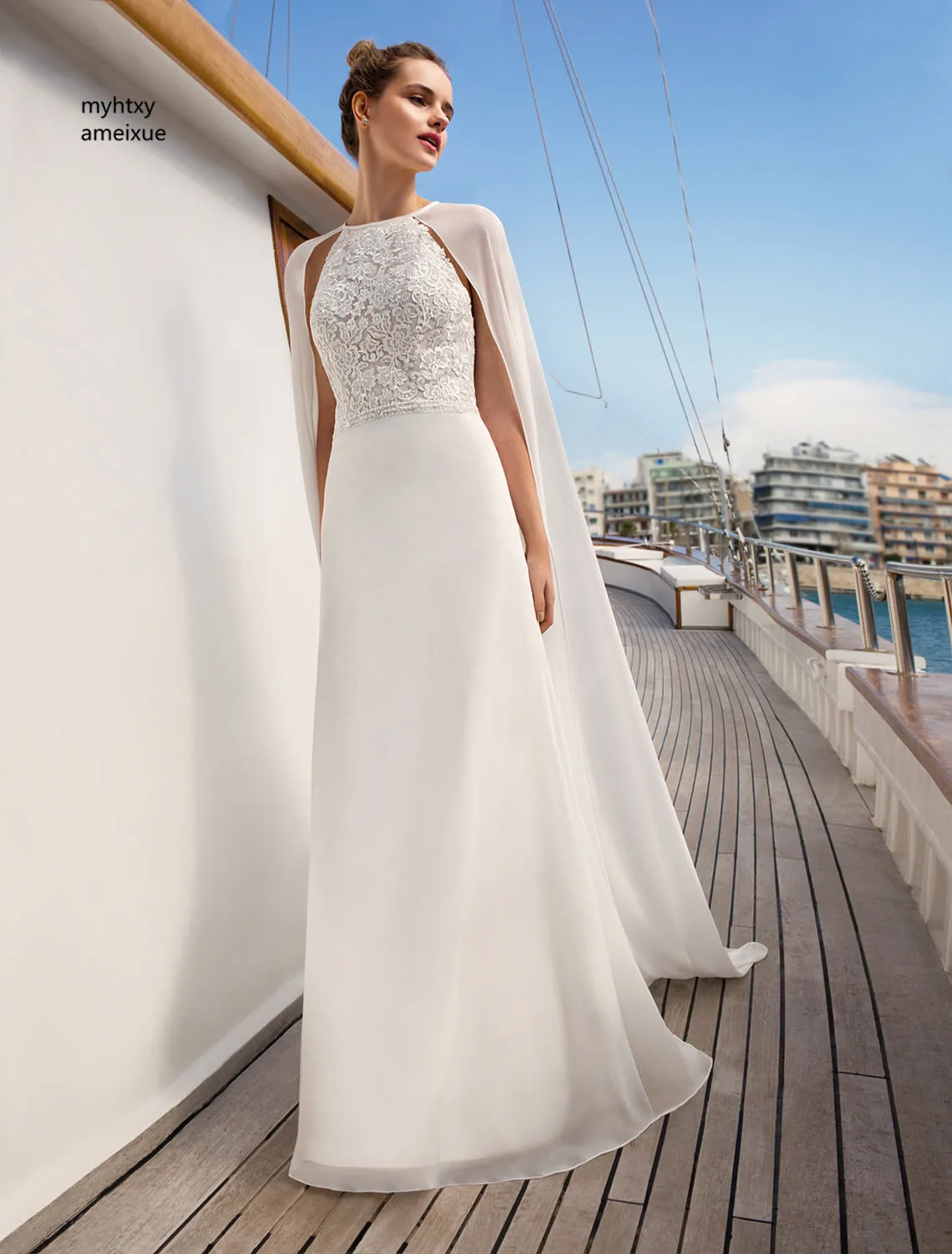 2018 New Sleeveless Chiffon Halter Sweep Train Floor-length Backless A-line Sleeveless Cheap Wedding Dress China Bridal Gowns
2018 New Sleeveless Chiffon Halter Sweep Train Floor-length Backless A-line Sleeveless Cheap Wedding Dress China Bridal Gowns