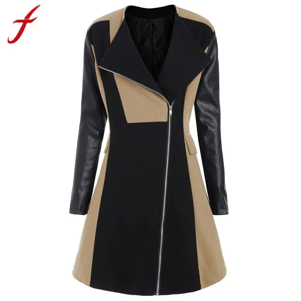 Trendy Wool 2018 Winter Women Woolen Leather Patchwork Long Coats Jacket Overcoat Outwear Warm Women's Clothes Casaco Feminino#2
Trendy Wool 2018 Winter Women Woolen Leather Patchwork Long Coats Jacket Overcoat Outwear Warm Women's Clothes Casaco Feminino#2