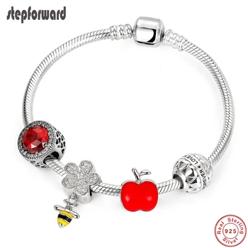 STEP FORWARD Authentic 925 Sterling Silver Cute Bee CZ Paved Pendant Red Enamel Charm Bracelet & Bangle Fashion Jewelry WLB006
STEP FORWARD Authentic 925 Sterling Silver Cute Bee CZ Paved Pendant Red Enamel Charm Bracelet & Bangle Fashion Jewelry WLB006