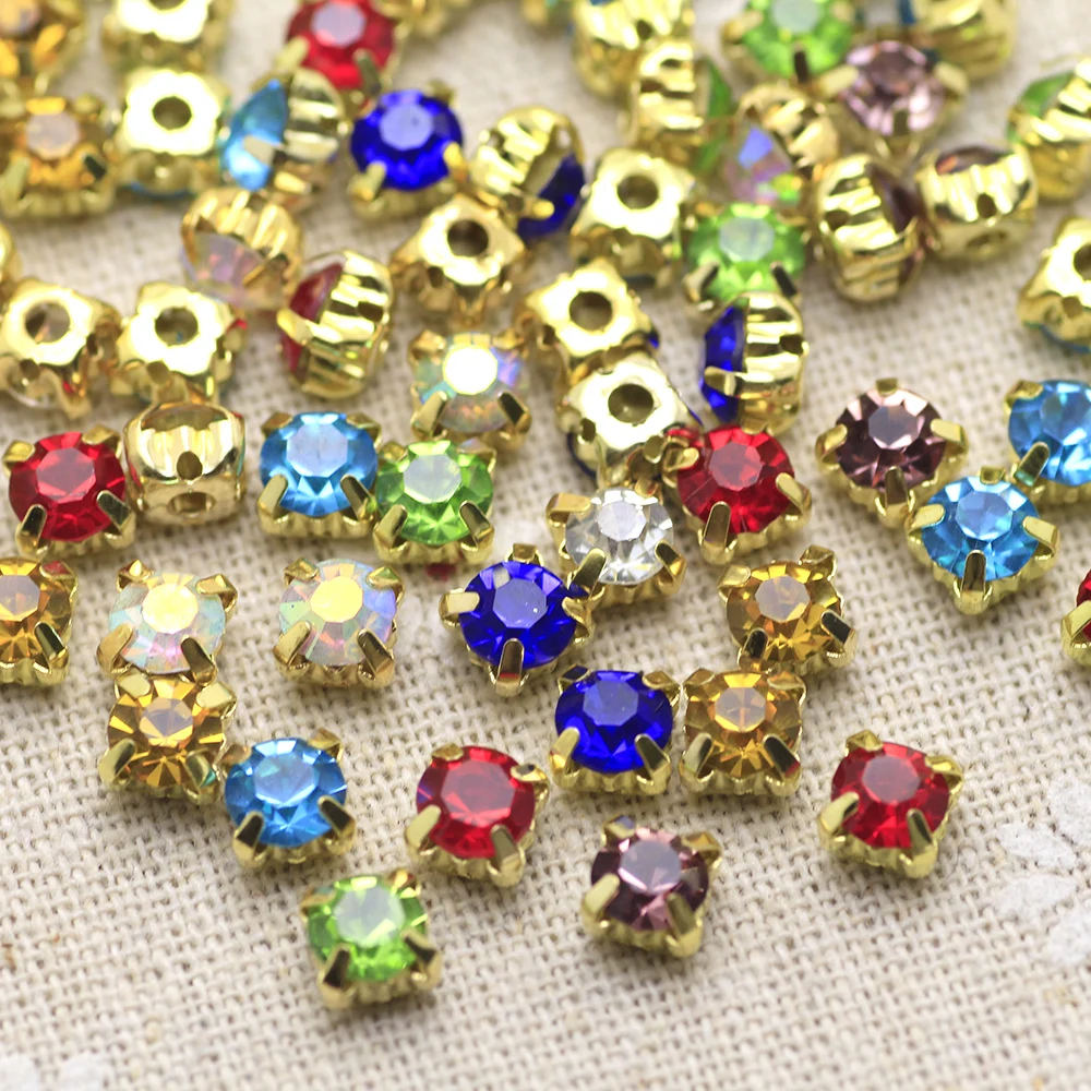 SS30 6mm Round Sew on Rhinestones With Gold claw Flatback Mix Color 100pcs Glass Rhinestone DIY clothing Shoes Wedding dress
SS30 6mm Round Sew on Rhinestones With Gold claw Flatback Mix Color 100pcs Glass Rhinestone DIY clothing Shoes Wedding dress