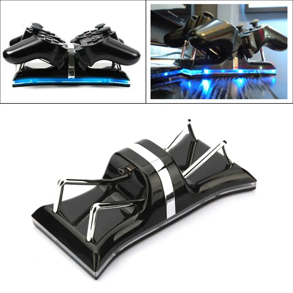 Dual Charging Back Stand Docking Station with LED light Indicator Compatible with Sony PlayStation PS3 / PS3 Slim Controller
Dual Charging Back Stand Docking Station with LED light Indicator Compatible with Sony PlayStation PS3 / PS3 Slim Controller