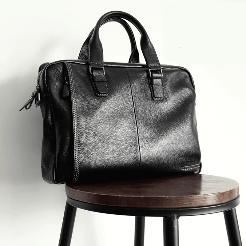 2023 New Natural Cowskin 100% Genuine Leather Men's Briefcase Fashion Large Capacity Business bag Black Shoulder Laptop Bag
2023 New Natural Cowskin 100% Genuine Leather Men's Briefcase Fashion Large Capacity Business bag Black Shoulder Laptop Bag