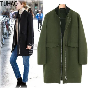 TUHAO Autumn Winter Plus Size 4XL 3XL Womens Coats Wool Blends Loose Office Lady Style Zipper Patchwork Women'slong Jacket JA218
TUHAO Autumn Winter Plus Size 4XL 3XL Womens Coats Wool Blends Loose Office Lady Style Zipper Patchwork Women'slong Jacket JA218