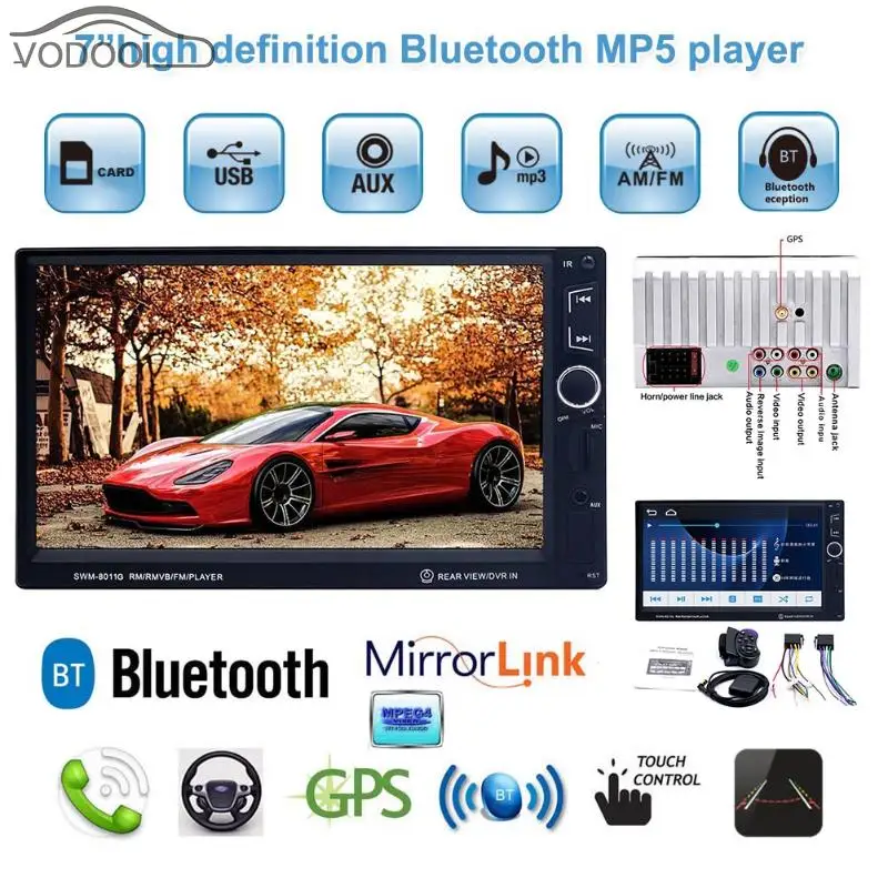 VODOOL 7" HD IPS 2Din Bluetooth Car Multimedia MP5 Player GPS Navigator Auto FM Radio Autoradio USB Charger with Remote Control
VODOOL 7" HD IPS 2Din Bluetooth Car Multimedia MP5 Player GPS Navigator Auto FM Radio Autoradio USB Charger with Remote Control