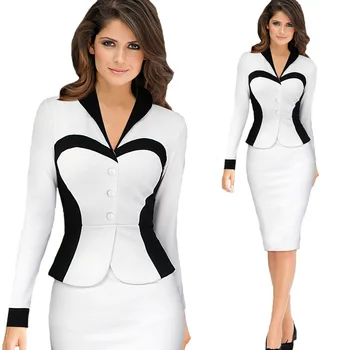 Fashionable long-sleeved v-neck with matching color button-down and wrap-around skirt two-piece
Fashionable long-sleeved v-neck with matching color button-down and wrap-around skirt two-piece