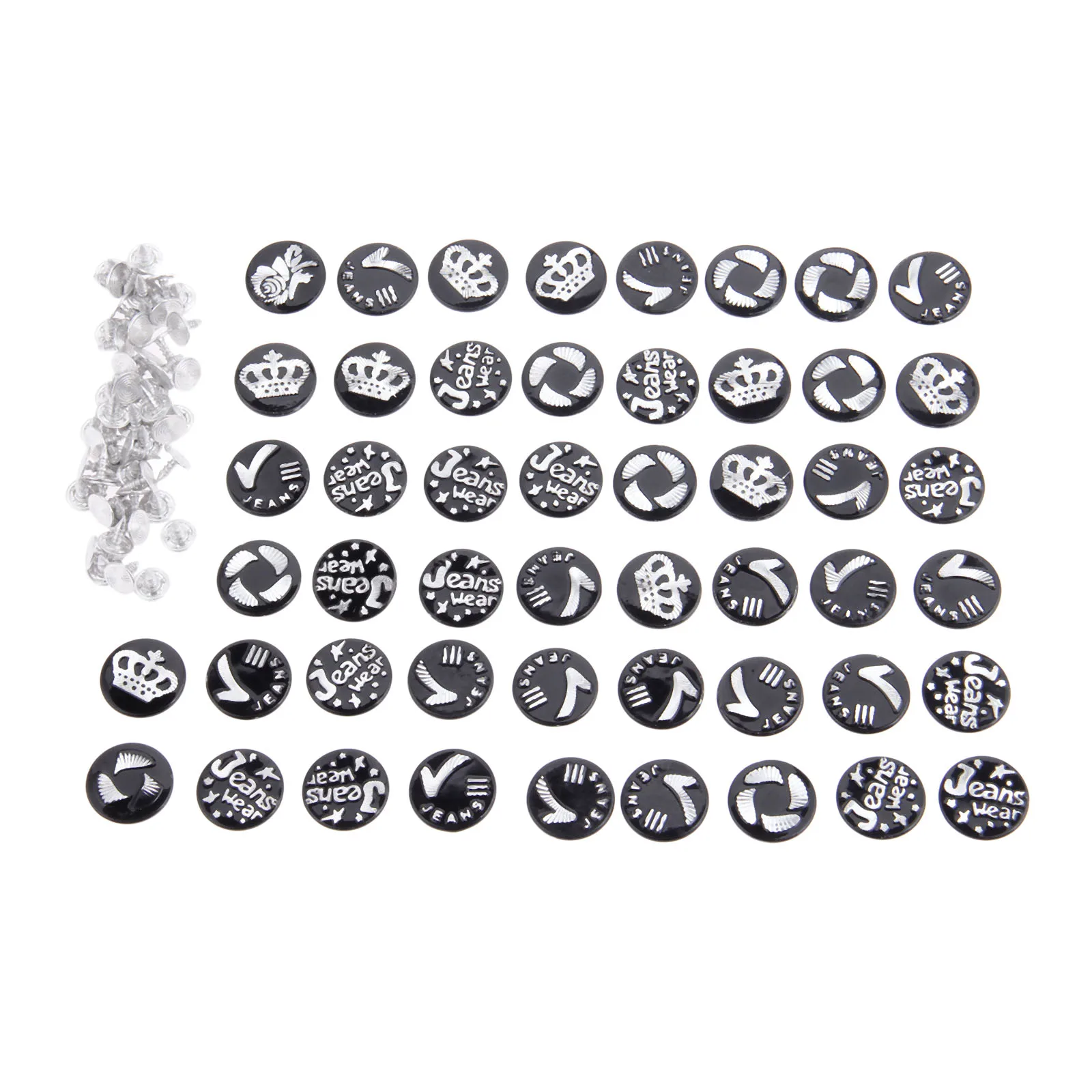 50Pcs Metal Jeans Button Rivet Stud Purse Snap Clasps Buckle Fastener For Jeans Garments Handbag Sewing Clothes 20mm with Nails
50Pcs Metal Jeans Button Rivet Stud Purse Snap Clasps Buckle Fastener For Jeans Garments Handbag Sewing Clothes 20mm with Nails