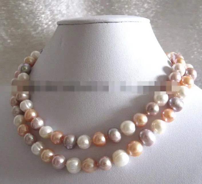 3287 White Peach Pink Lavender Freshwater Pearl Necklace Jewelry