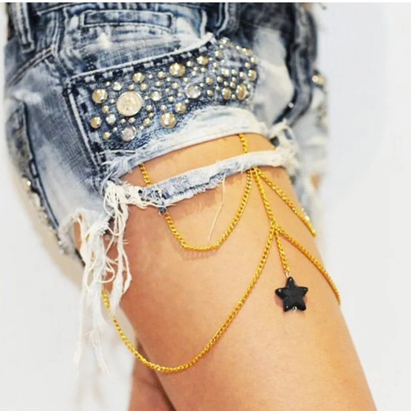 Mulitlayer feet And fine Leg Chain Jewelry With Black Star Pendant Hot Sales Thigh Chain Gift For Women Girl Boho Style
Mulitlayer feet And fine Leg Chain Jewelry With Black Star Pendant Hot Sales Thigh Chain Gift For Women Girl Boho Style