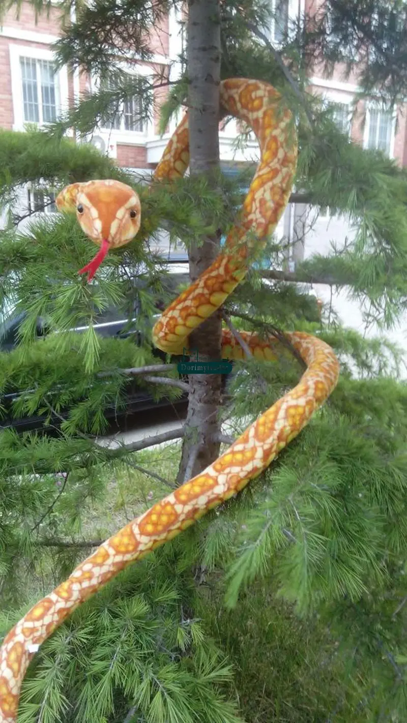 Dorimytrader 300cm Giant Simulated Animal Snake Plush Toy Soft Stuffed Snakes Tricky toys Photography props 118inches DY61677(12)_1