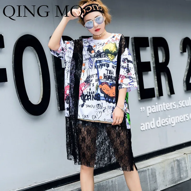 QING MO Women Abstract Print Dress Women Lace Patchwork Dress Women Plus Size Loose Dress 2019 Summer ZQY564
QING MO Women Abstract Print Dress Women Lace Patchwork Dress Women Plus Size Loose Dress 2019 Summer ZQY564