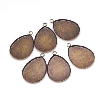 18*25mm Drops Pendant Cabochon Settings Antique Bronze Metal Copper Jewelry Tray Pendant Base Blanks 30pcs/lot C7651
18*25mm Drops Pendant Cabochon Settings Antique Bronze Metal Copper Jewelry Tray Pendant Base Blanks 30pcs/lot C7651
