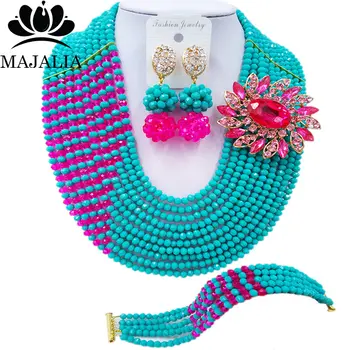 Majalia Fashion Classic Nigeria Wedding African Beads Jewelry Set Aqua blue Crystal Necklace Bridal Jewelry Sets 10CZ0030
Majalia Fashion Classic Nigeria Wedding African Beads Jewelry Set Aqua blue Crystal Necklace Bridal Jewelry Sets 10CZ0030