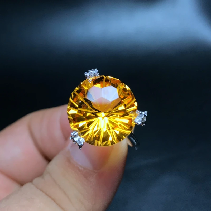 925 Sterling Silver Big Grain YellowCitrine Rings brixini.com - 925 Sterling Silver Big Grain YellowCitrine Rings