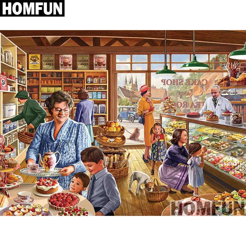 HOMFUN Full Square/Round Drill 5D DIY Diamond Painting "The Cake Shop" 3D Embroidery Cross Stitch 5D Home Decor A00809
HOMFUN Full Square/Round Drill 5D DIY Diamond Painting "The Cake Shop" 3D Embroidery Cross Stitch 5D Home Decor A00809
